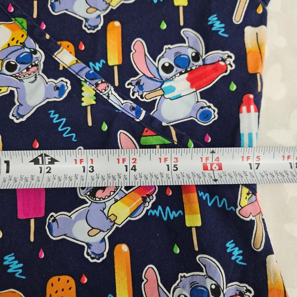 Disney Stitch Popsicle Ice Cream Scrub Top Women's Small Blue Cotton Cartoon Fun - Picture 8 of 9